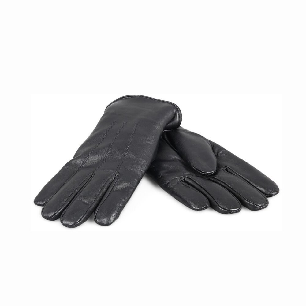 TELLARO Premium Shearling Sheepskin Fur Lined Leather Gloves - Black - Picture 4 of 5